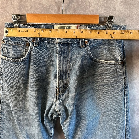 🔺SOLD🔺Vintage Levis 517 Mens Size 32 x 32 Bootcut Denim Jeans Pants Blue Worn - Picture 9 of 12